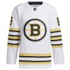 Boston Bruins Dresy 100th Anniversary David Pastrnak Adidas 2023-24 Bílý Authentic - Pánské